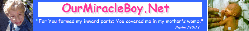 OurMiracleBoy.Net "For You formed my inward parts;        You covered me in my mother's womb." Psalm 139:13